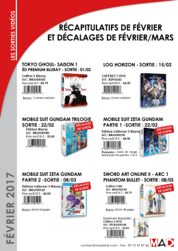 Planning du mois de mars