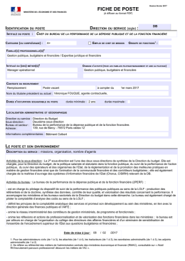 Chef(fe) du bureau de la performance, de la d&eacute;pense publique et de