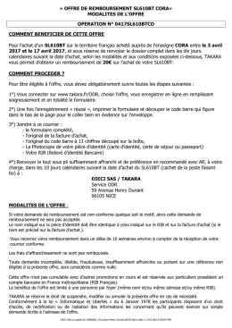 14932 - OFFRE TAKARA 35&egrave;me ANNIVERSAIRE