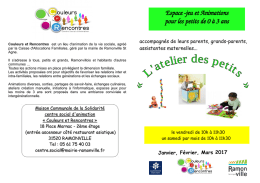 Espace -jeu et Animations pour les petits de 0 &agrave; 3 ans Janvier