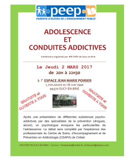 ADOLESCENCE ET CONDUITES ADDICTIVES
