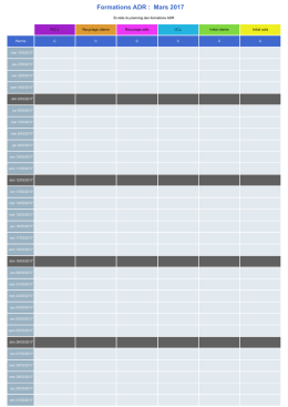 Formations ADR : Mars 2017