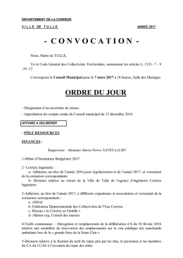 convocation - Ville de Tulle