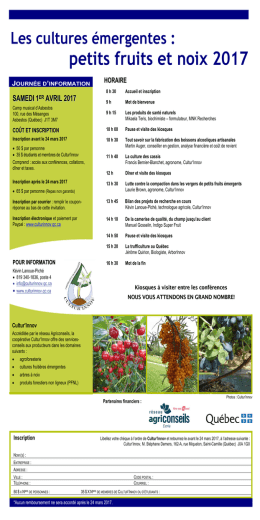 horaire et formulaire d`inscription