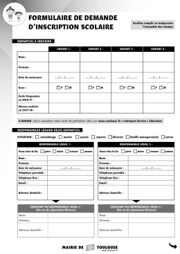 formulaire de demande d`inscription scolaire