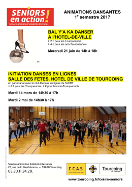 ANIMATIONS DANSANTES 1 semestre 2017 BAL Y`A KA DANSER