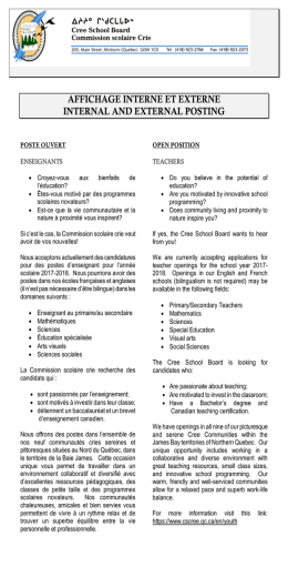 affichage interne et externe internal and external posting