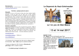 13 et 14 mai 2017 - Paroisses catholiques du Haut Gr&eacute;sivaudan