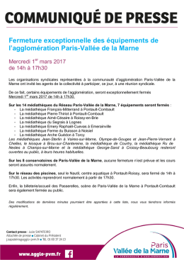 Fermeture exceptionnelle des &eacute;quipements