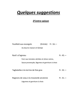 Quelques suggestions D`entre