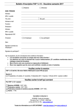 Bulletin d`inscription