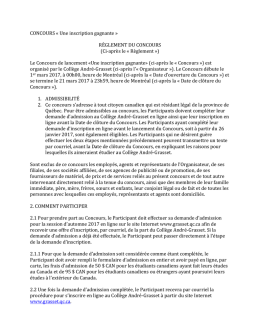 RÈGLEMENT DU CONCOURS - Collège André