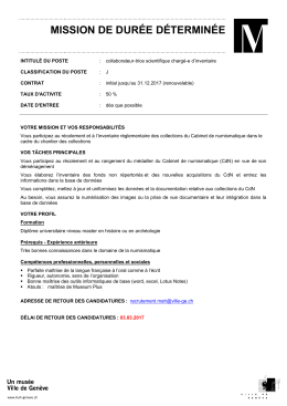 CDD 2 collaborateurs-trices scientifiques numismatique