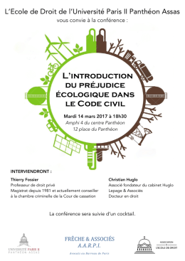 L`introduction du préjudice écologique dans le Code civil - u