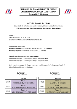 1/2 Finales ELITE &agrave; Poitiers