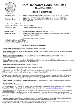 Annonces de la semaine