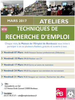 Téléchargez aussi le programme des Ateliers mensuels de la