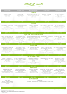 Télécharger les menus