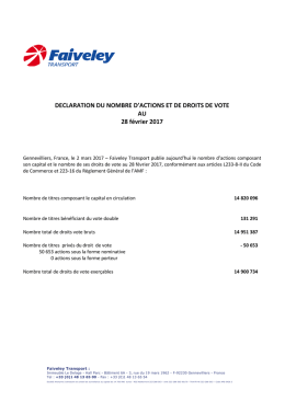 De / from: - Faiveley Transport