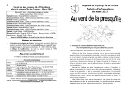 Bulletin d`informations de mars 2017