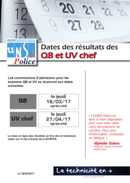 QB et UV chef - Unsa