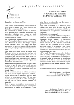 La feuille paroissiale