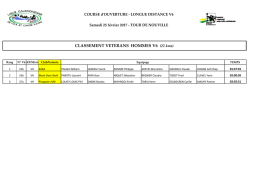 Classement Vétérans Hommes - Nc