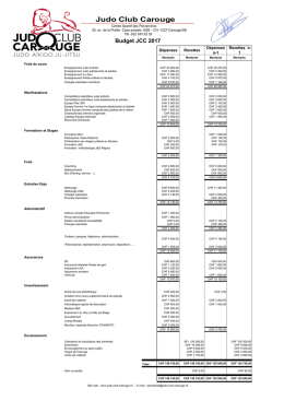 budget 2017 - Judo Club Carouge