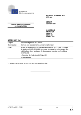 6570/17 ADD 1 COR 1 ms 1 DRI Le présent corrigendum ne