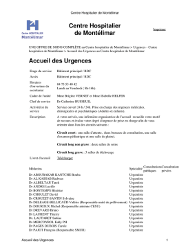 Accueil des Urgences - Centre Hospitalier de Montélimar