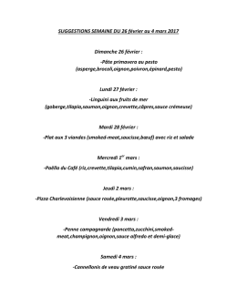 SUGGESTIONS SEMAINE DU 26 f&eacute;vrier au 4 - Caf&eacute; Chez-Nous