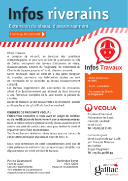 Infos riverains - Ville de Gaillac