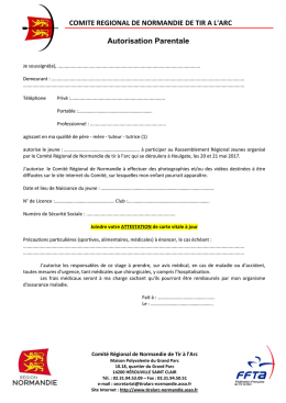Autorisation Parentale - Ligue de Normandie de Tir &agrave; l`Arc