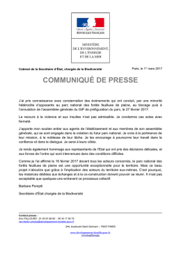 communiqu&eacute; de presse