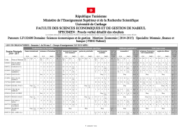 République Tunisienne Ministère de l`Enseignement