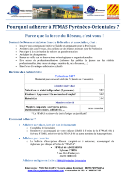 Pourquoi adh&eacute;rer &agrave; FFMAS Pyr&eacute;n&eacute;es-Orientales