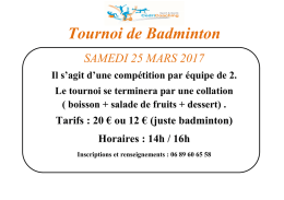 tournoi badminton