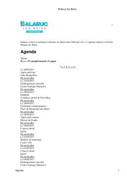 Agenda - Ville de Balaruc-les