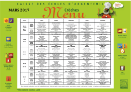 Menus Crèches Mars 2017