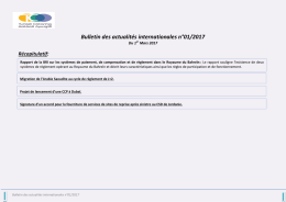 Bulletin des actualit&eacute;s internationales n&deg;01/2017