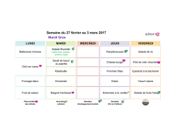 Télécharger le menu de la semaine du 27 février au 2 mars rue Cler