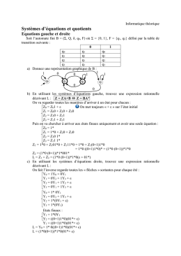 Syst&egrave;mes d`&eacute;quations et quotients