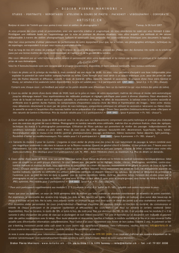 Ateliers photo avec mod&egrave;le