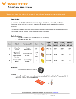 Obtention d`un fini miroir à partir d`une pièce d`aluminium au fini