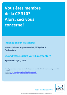 Vous &ecirc;tes membre de la CP 310? Alors, ceci vous concerne!