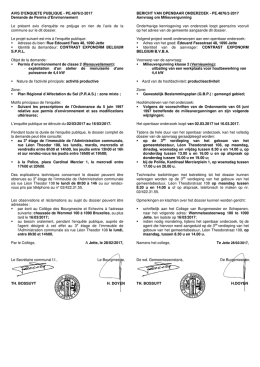 AVIS D`ENQUETE PUBLIQUE - PE.4876/2-2017 Demande