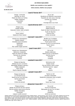 Menus &Eacute;quilibres