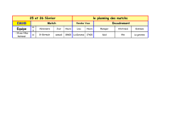 Planning du 25/26 février