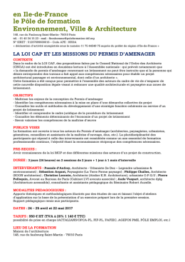 en Ile-de-France le Pôle de formation Environnement, Ville