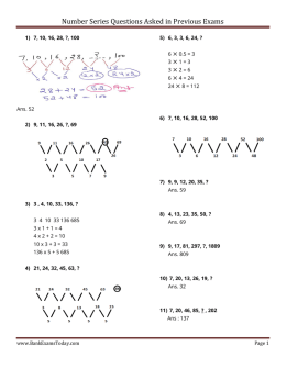 Number Series Questions Asked in Previous Exams